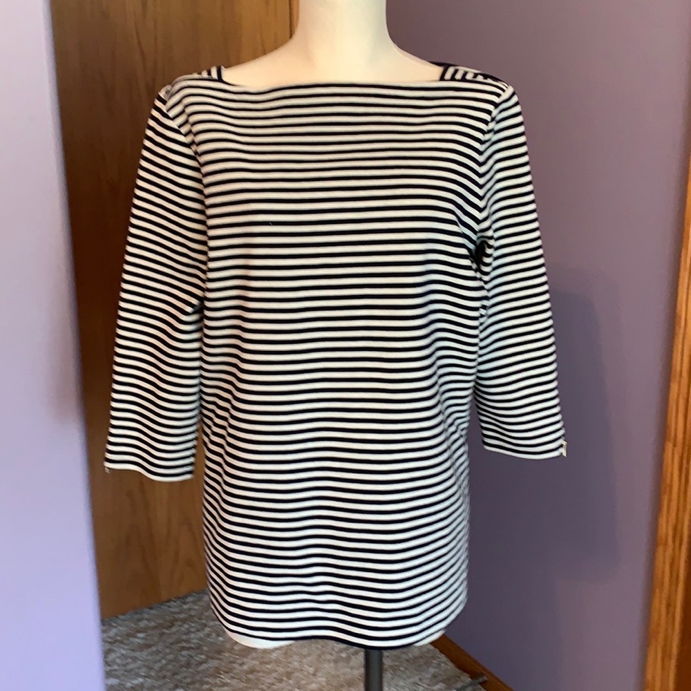 Talbots Top, size 1X, see measurements, Navy and White